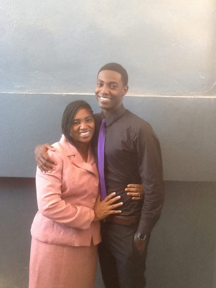 Erry as a young man with his mum